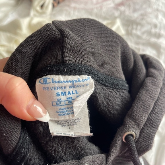 CHAMPION Black Leopard Detail Hoodie Sweatshirt - Picture 6 of 6